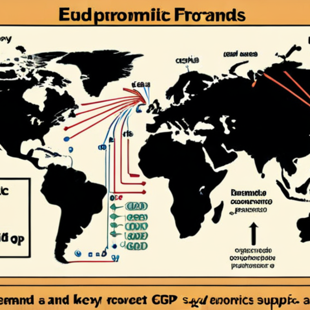 **Image Prompt 1: Economic Concepts**  
   "An educational infographic illustrating key economic terms such as 'supply and demand,' 'gross domestic product (GDP),' and 'economic recovery.' Include visual elements like arrows showing supply and demand curves, and a globe representing GDP. Use a professional and informative style."