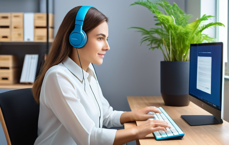 번역사 직업 만족도를 높이는 방법 - **CAT Tool Mastery for Consistent Quality**
"A highly focused and professional female translator...