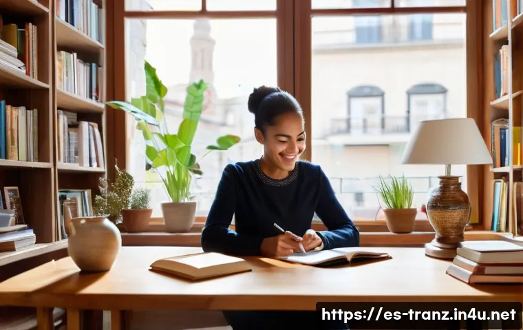 번역 프로젝트에서 발생할 수 있는 문제 해결법 - **Prompt:** A young, vibrant woman, appearing as a professional translator or localizer, sits at a b...