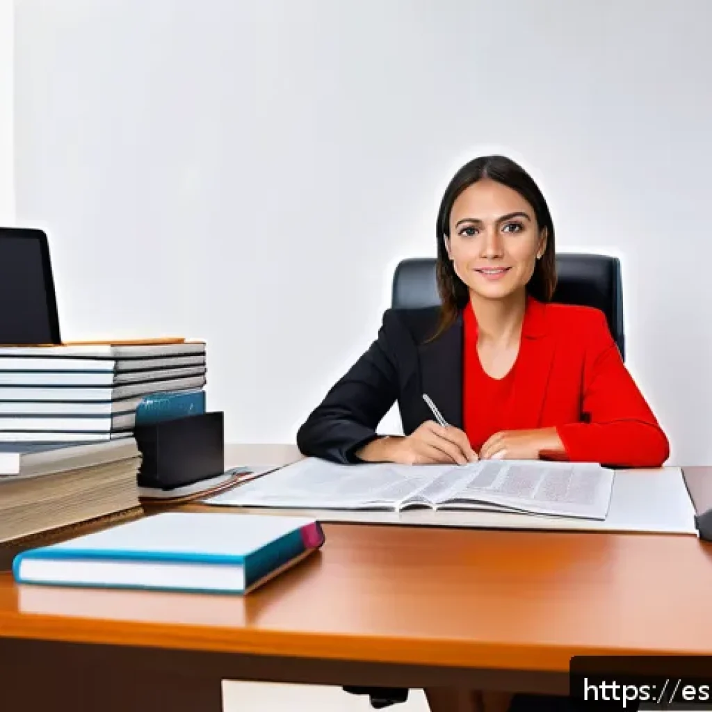 번역 분야별  법률 의료 IT  실무 팁 - A professional Spanish legal translator working at a modern desk, surrounded by open legal dictionar...